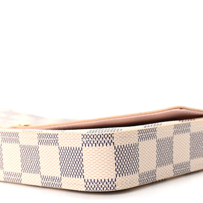 Louis Vuitton Damier Azur Pochette Felicie Chain Wallet Rose Ballerine 13 of 14