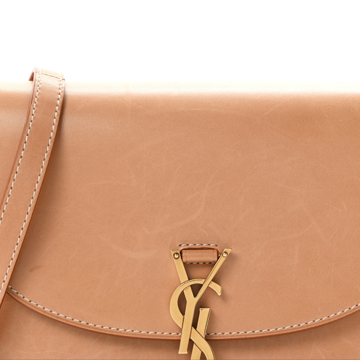 Saint Laurent Smooth Vintage Calfskin Monogram Medium Kaia Satchel Gold 8 of 11