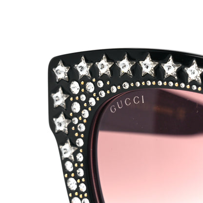 Gucci Acetate Stars Cat Eye Sunglasses GG0116S Black 8 of 9