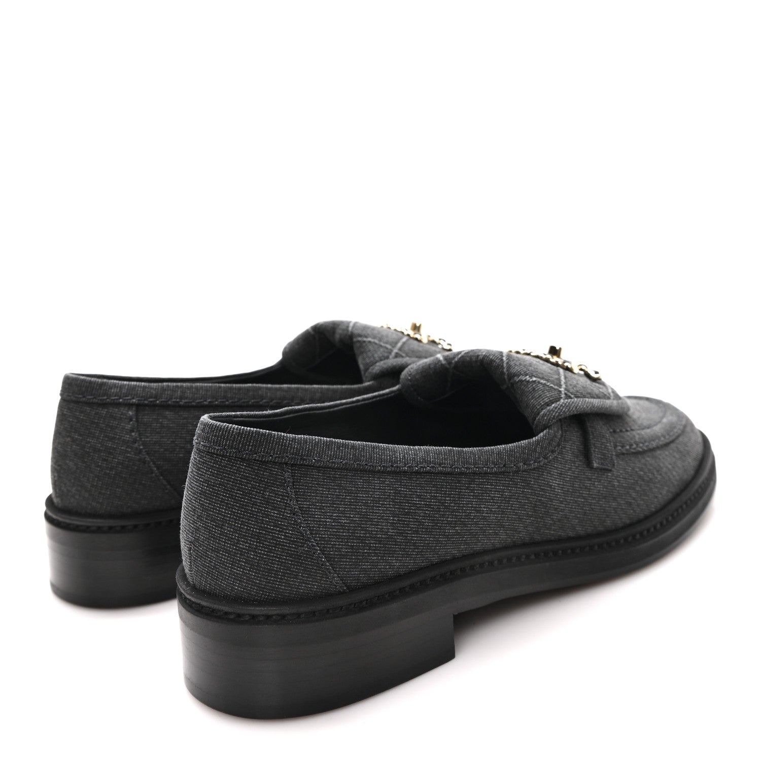 Chanel Cotton CC Turnlock Moccasins 37 Black 5 of 10