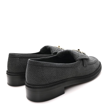 Chanel Cotton CC Turnlock Moccasins 37 Black 5 of 10