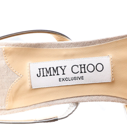 Jimmy Choo Metallic Nappa Linen Plum Sandal 38 9 of 9