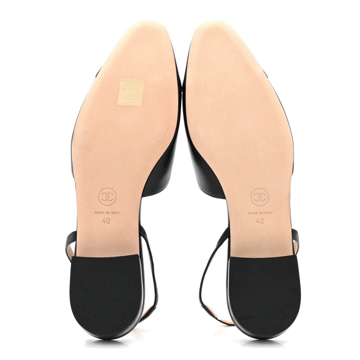 Goatskin Grosgrain Cap Toe CC Slingback Sandals 40 Black