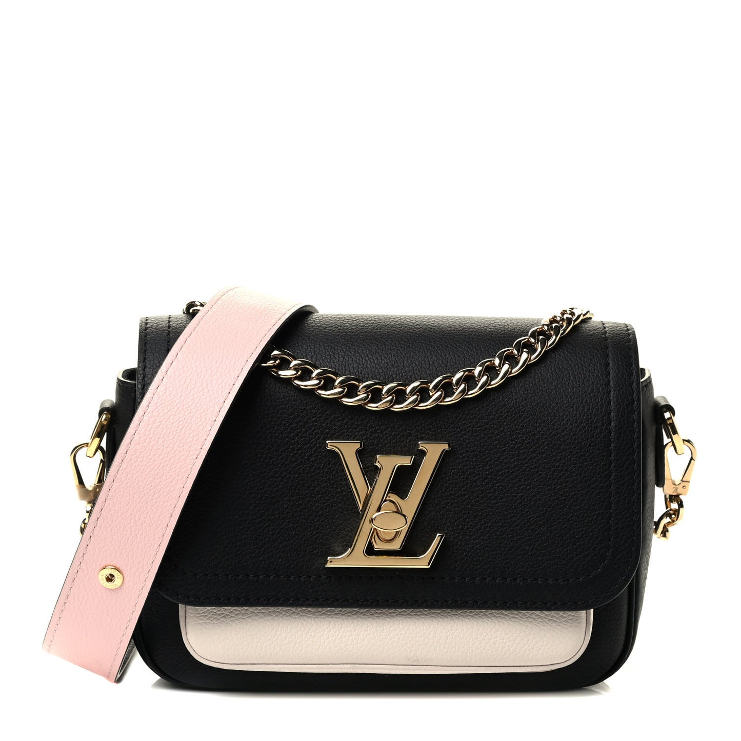 Grained Calfskin Lockme Tender Black