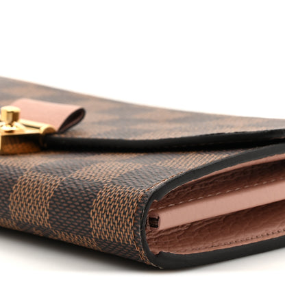 Louis Vuitton Damier Ebene Croisette Chain Wallet Rose Ballerine 9 of 12