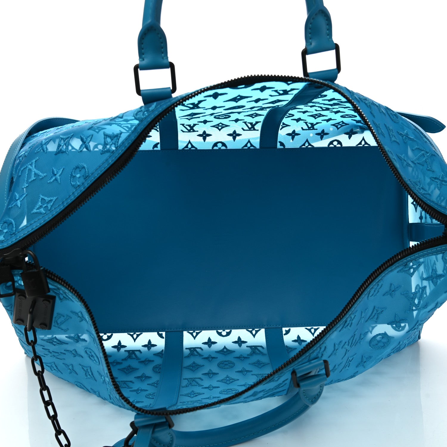 Louis Vuitton Monogram See Through Keepall Triangle Bandouliere 50 Turquoise 5 of 10