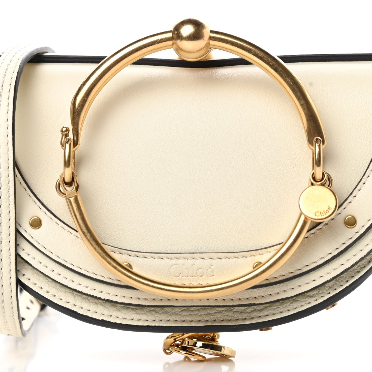 Chloe Calfskin Small Nile Bracelet Minaudiere Bag Off White 9 of 11