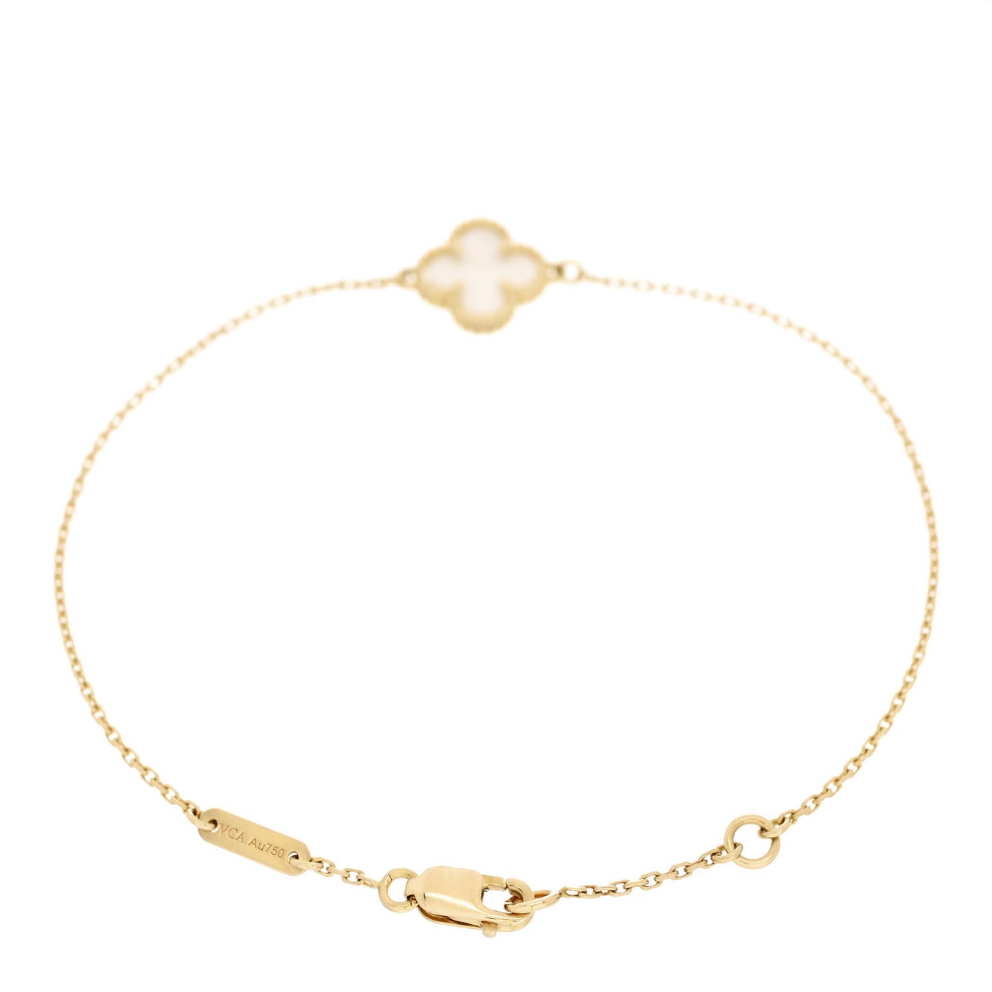 18K Yellow Gold Mother of Pearl Sweet Alhambra Bracelet