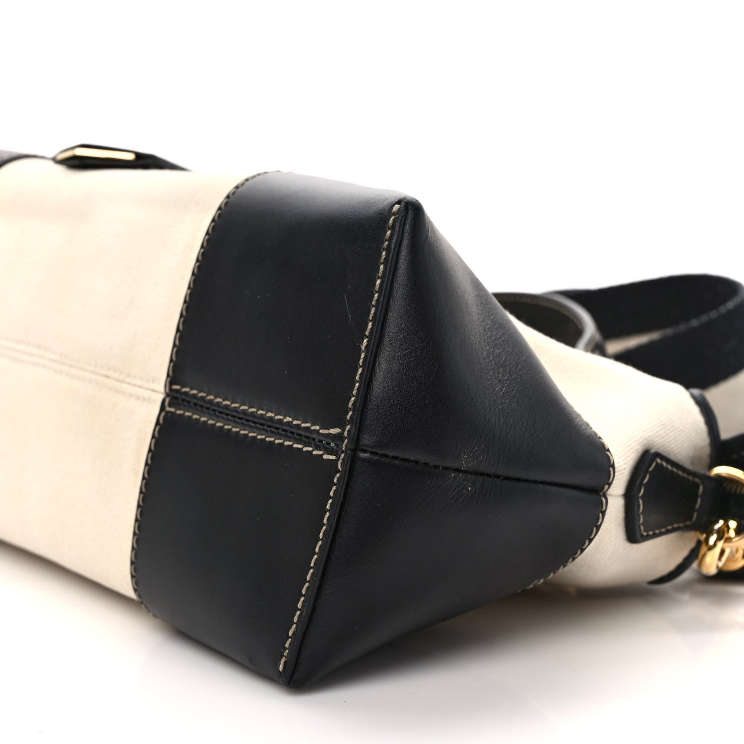 Fendi Canvas Vitello King Logo Embroidered Medium By The Way Boston Bag Grezzo Black 8 of 13