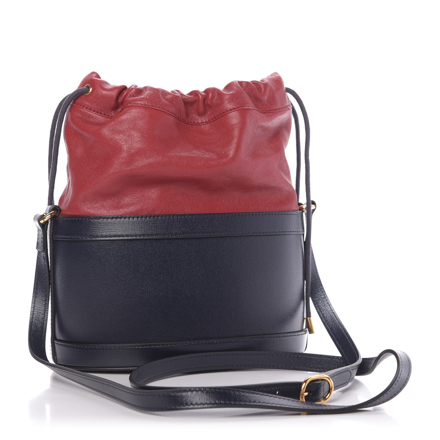Gucci Azalea Sakai Be Green Calfskin Horsebit 1955 Drawstring Bucket Bag Blue New Cherry Red 3 of 9