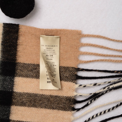 Burberry Cashmere House Check Pom Pom Scarf 5 of 5