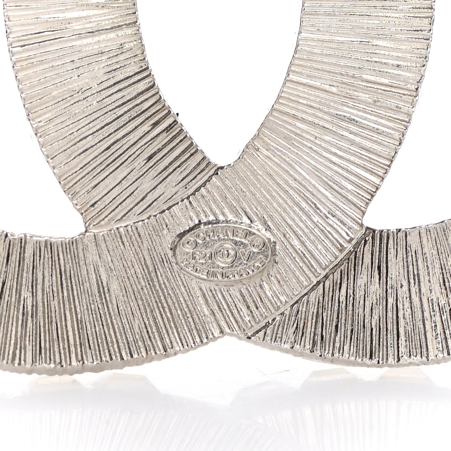 Chanel Baguette Crystal CC Brooch Silver 4 of 5