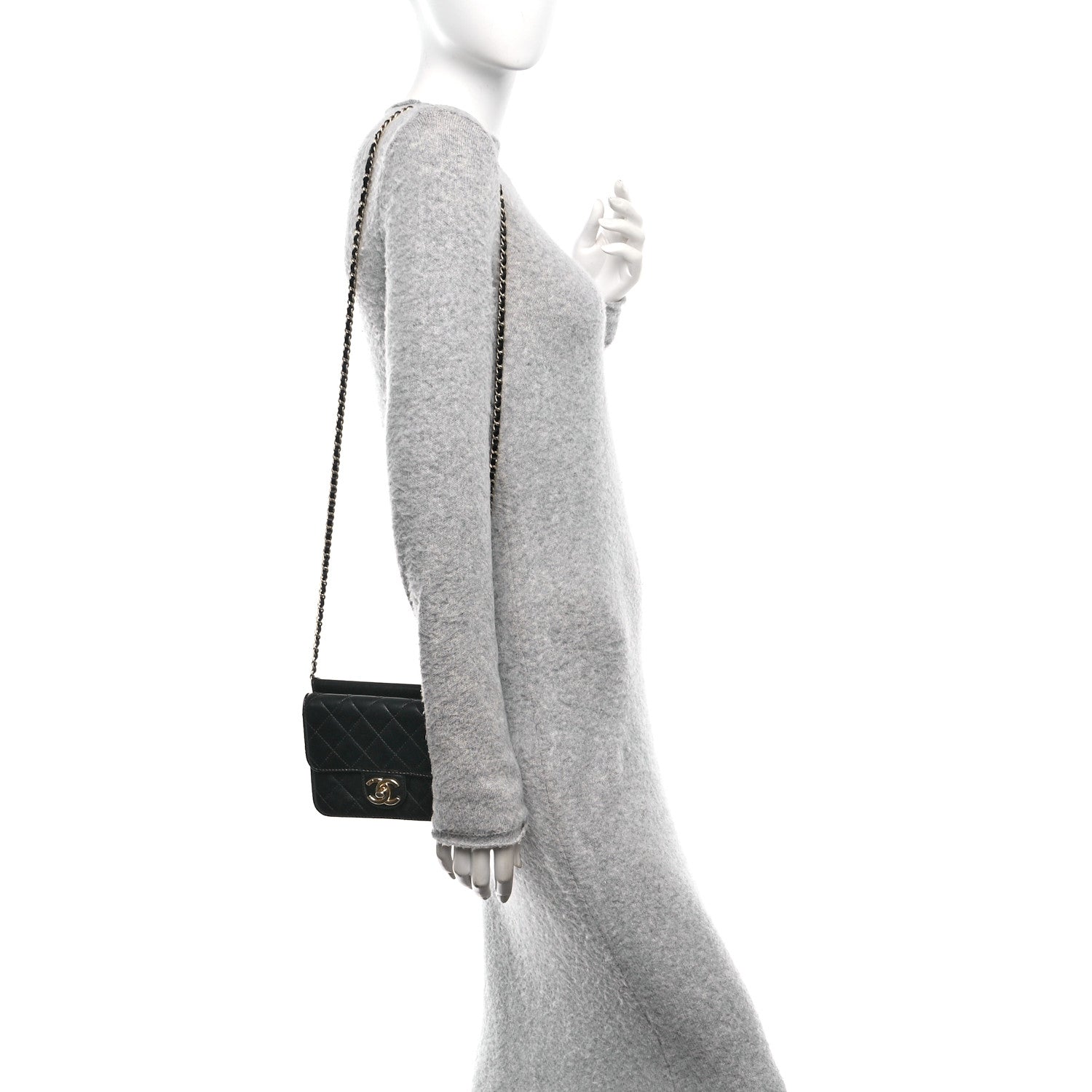 Chanel Lambskin Quilted Crossing Times Mini Flap Black 2 of 11