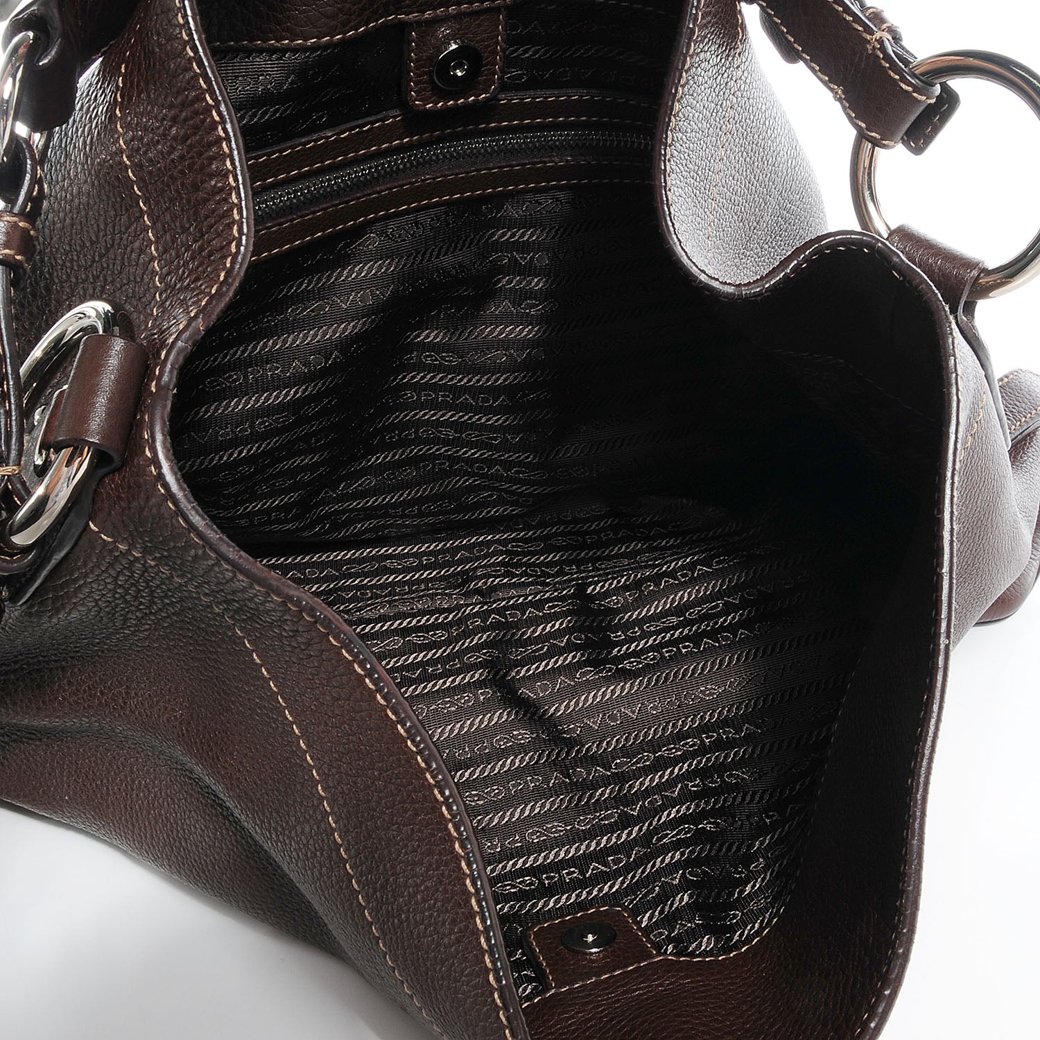 Prada Vitello Daino Rope Hobo Caffe 4 of 8