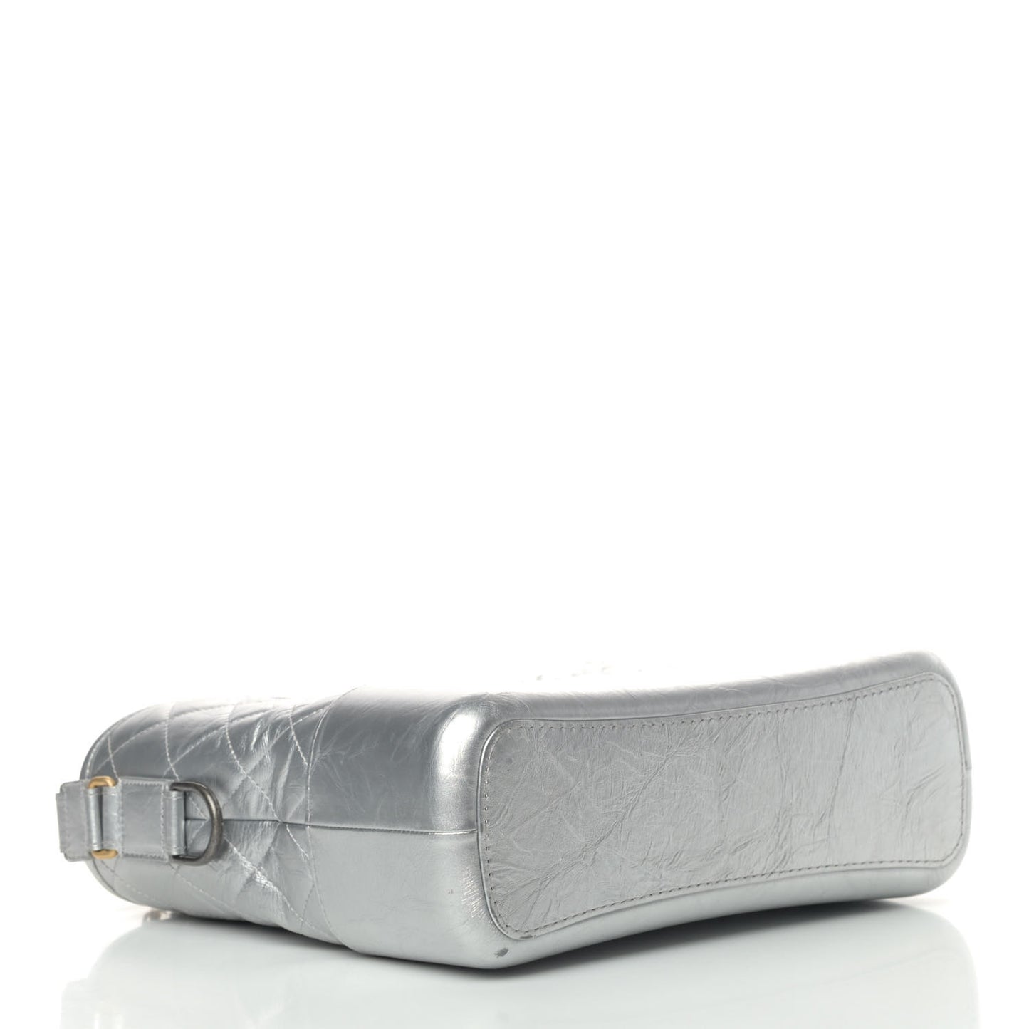 Metallic Lambskin Calfskin Quilted Medium Gabrielle Hobo Silver