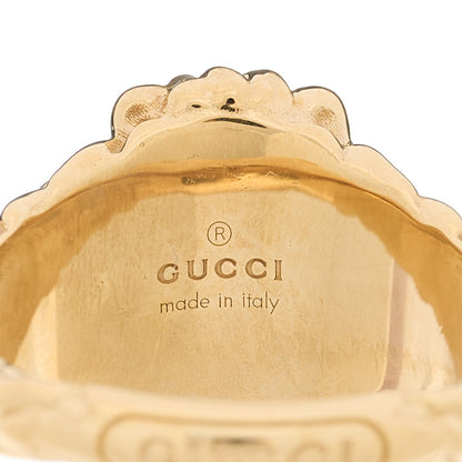 Gucci 18K Yellow Gold Diamond Chrome Diopside Lion Head Ring 53 6.25 5 of 6