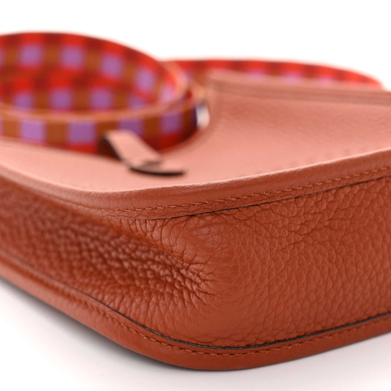 Hermes Taurillon Clemence Maxi Quadrille Evelyne TPM Cuivre Capucine Parme Rouge Duchess 9 of 10