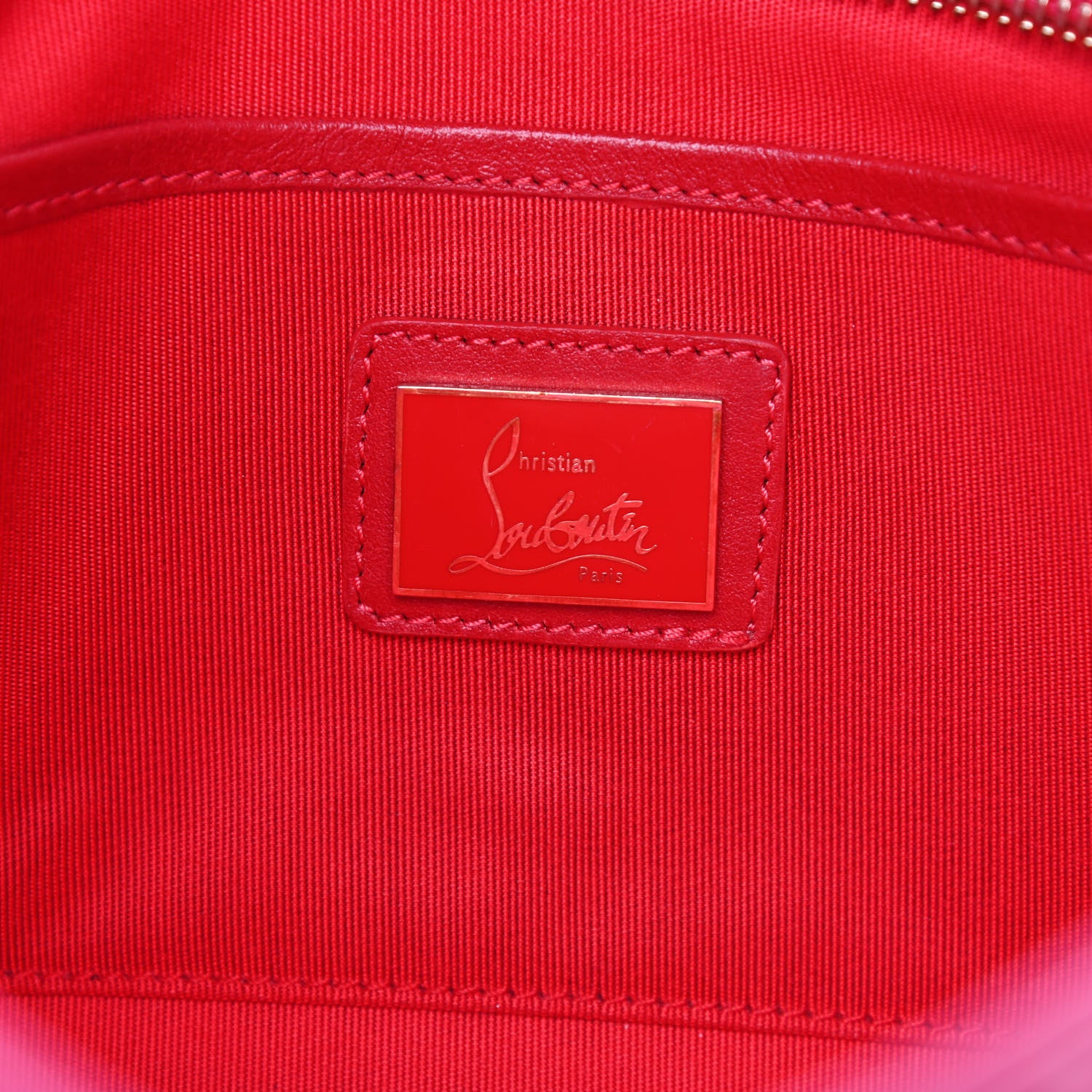 Christian Louboutin Calfskin Spikes Loubiposh Chain Clutch Fuchsia 6 of 11