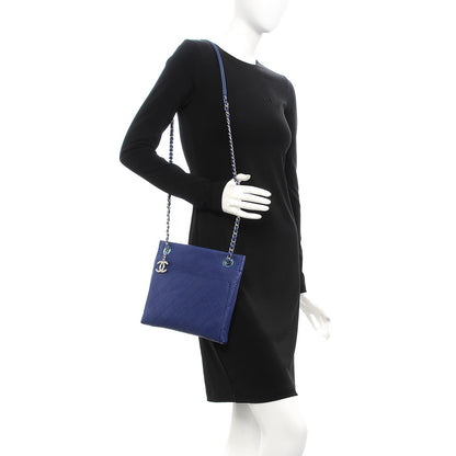 Chanel Caviar Stitched Small CC Pocket Shoulder Dark Blue 2 of 7