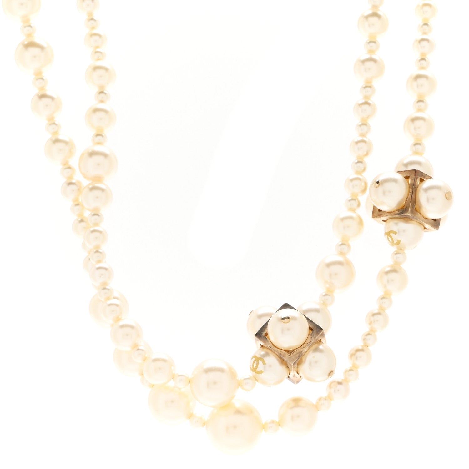 Chanel Pearl Cluster CC Necklace Gold 4 of 7