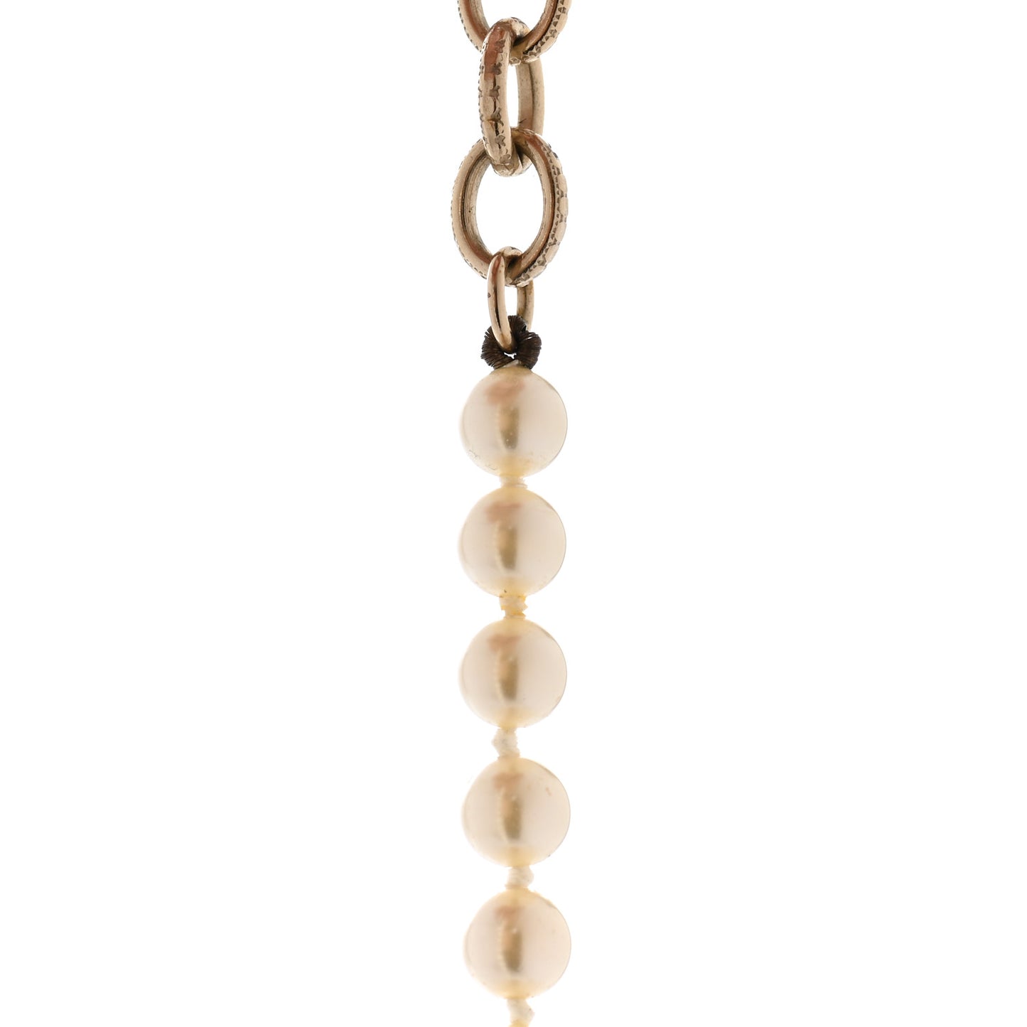 Pearl CC 100th Anniversary Necklace Light Gold