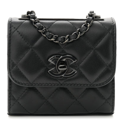 Chanel Lambskin Quilted Mini Trendy CC Clutch With Chain So Black 1 of 10