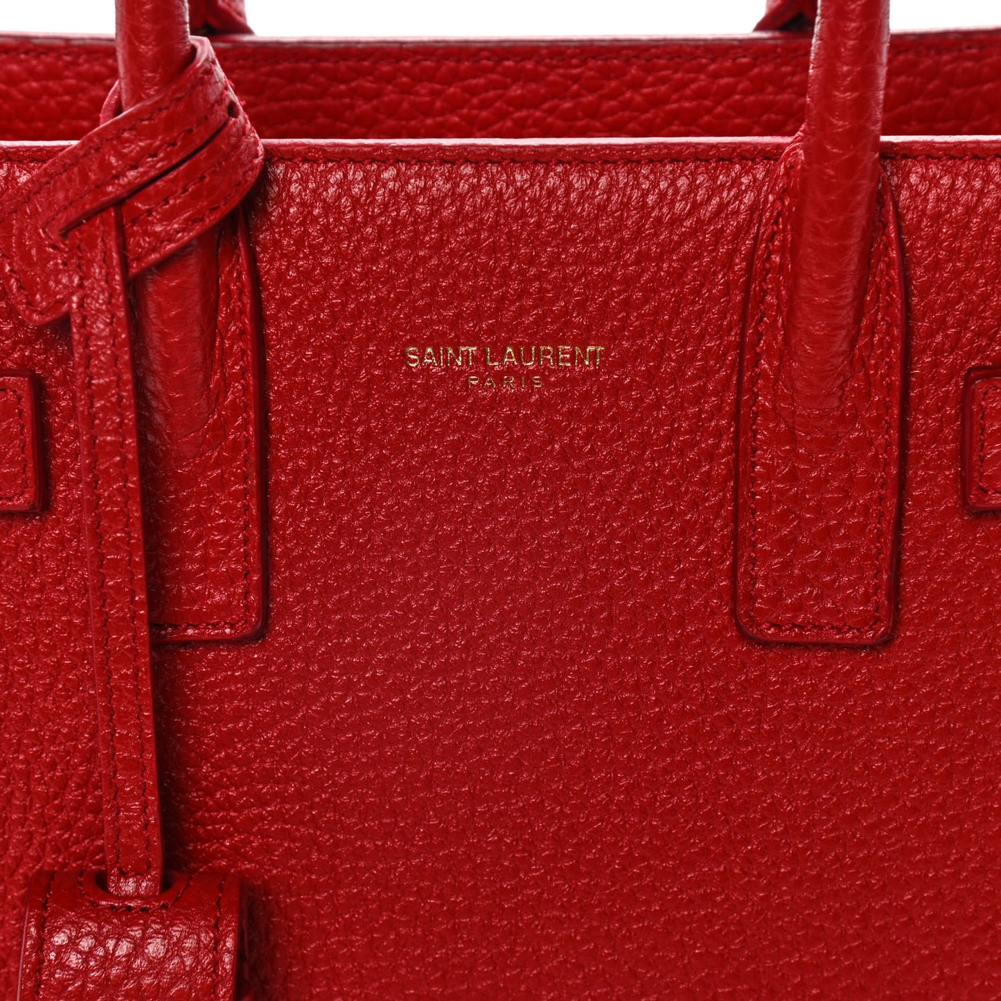 Grained Calfskin Nano Sac De Jour Lipstick Red