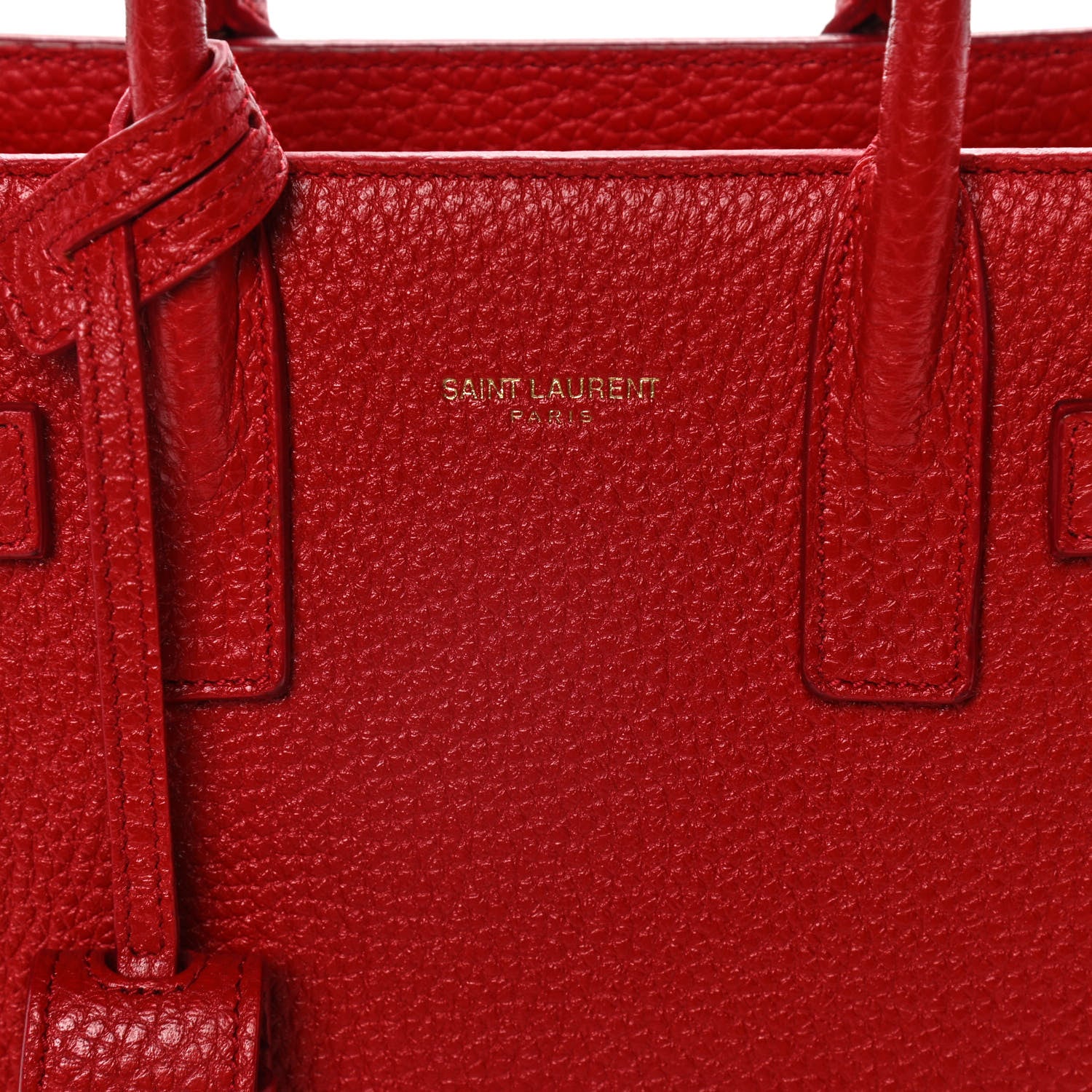 Saint Laurent Grained Calfskin Nano Sac De Jour Lipstick Red 6 of 10
