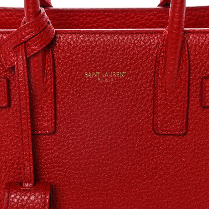 Saint Laurent Grained Calfskin Nano Sac De Jour Lipstick Red 6 of 10