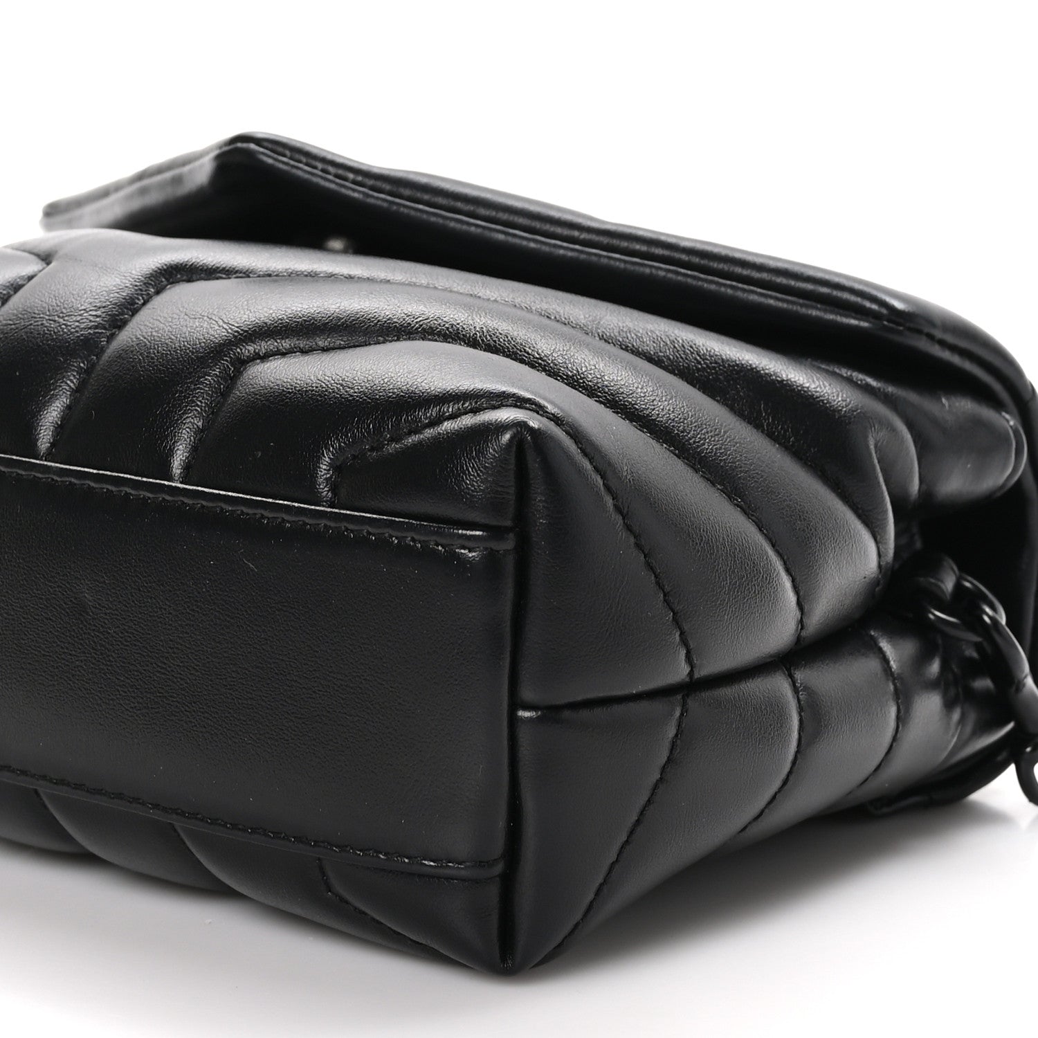 Saint Laurent Calfskin Y Quilted Monogram Monochrome Toy Loulou Crossbody Bag Black 10 of 10