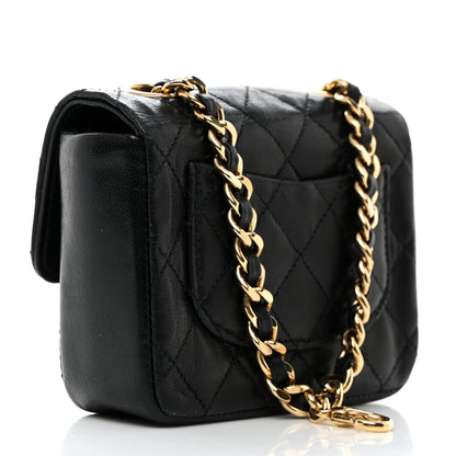 Chanel Lambskin Quilted Mini Flap Belt Bag Charm Black 3 of 7
