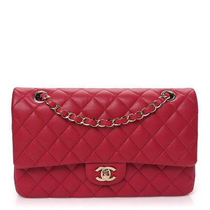 Chanel Lambskin Quilted Medium Double Flap Dark Pink 1 of 10