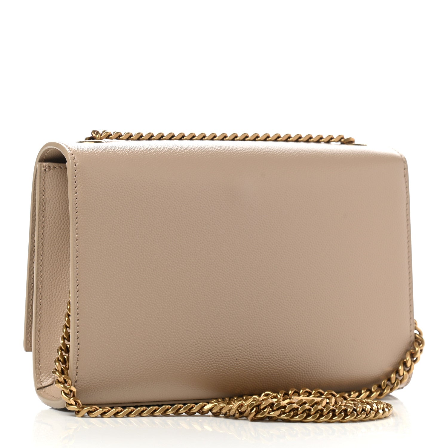 Saint Laurent Grain De Poudre Small Monogram Kate Satchel Dark Beige 3 of 12