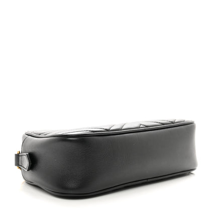 Gucci Calfskin Matelasse Small GG Marmont Chain Shoulder Bag Black 4 of 11