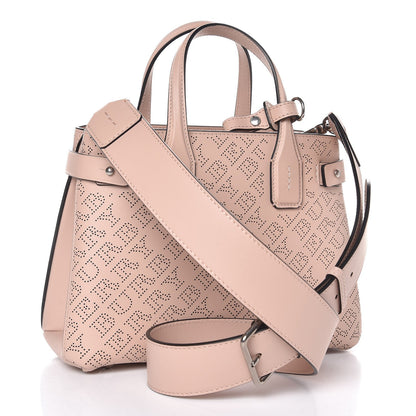 Burberry Calfskin Perforated Small Banner Tote Pale Fawn Pink 3 of 13