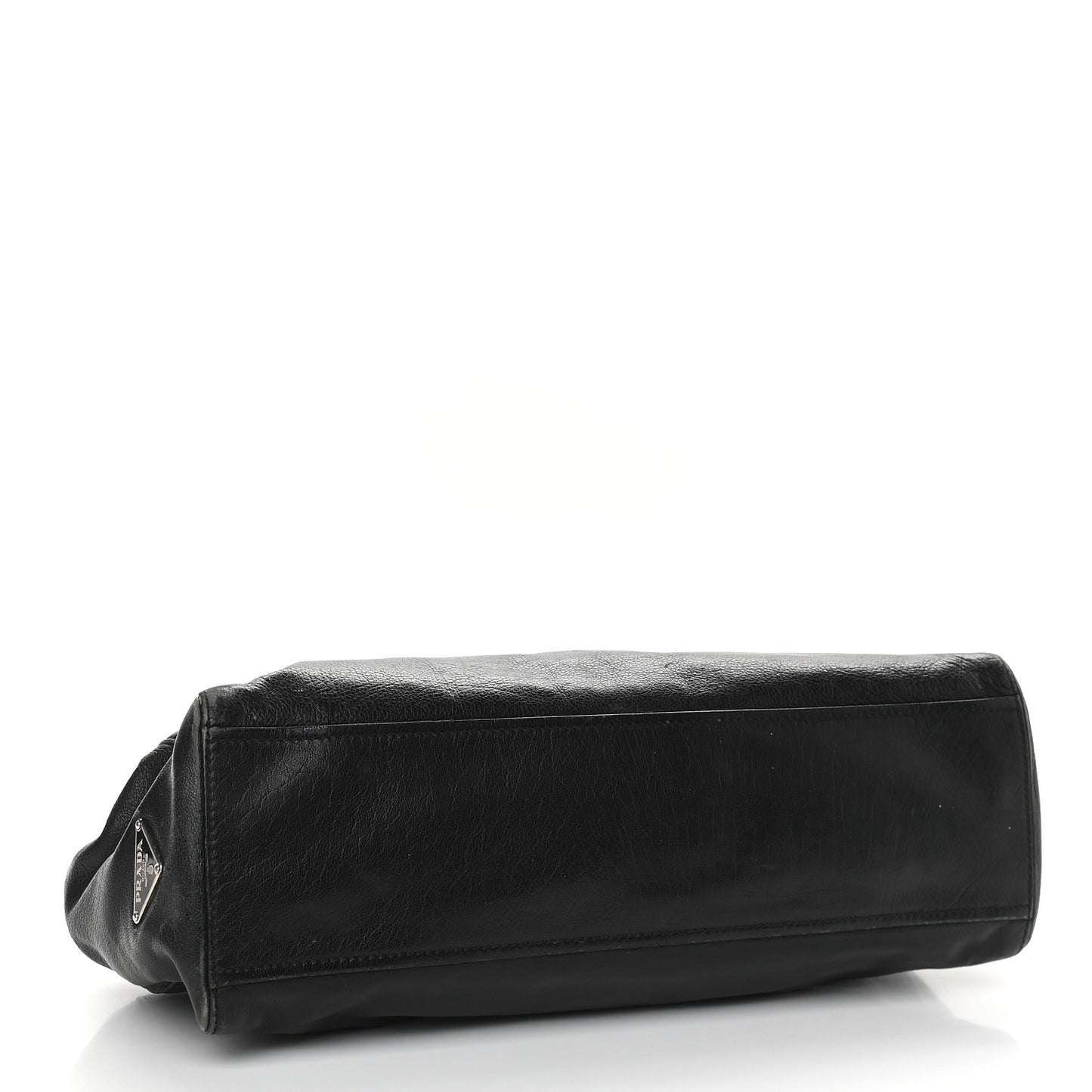 Royal Calf Easy Foldover Pushlock Satchel Black
