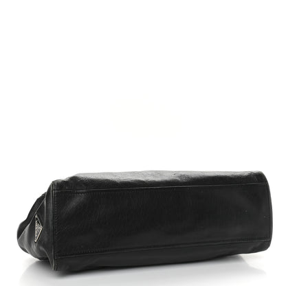 Prada Royal Calf Easy Foldover Pushlock Satchel Black 4 of 12