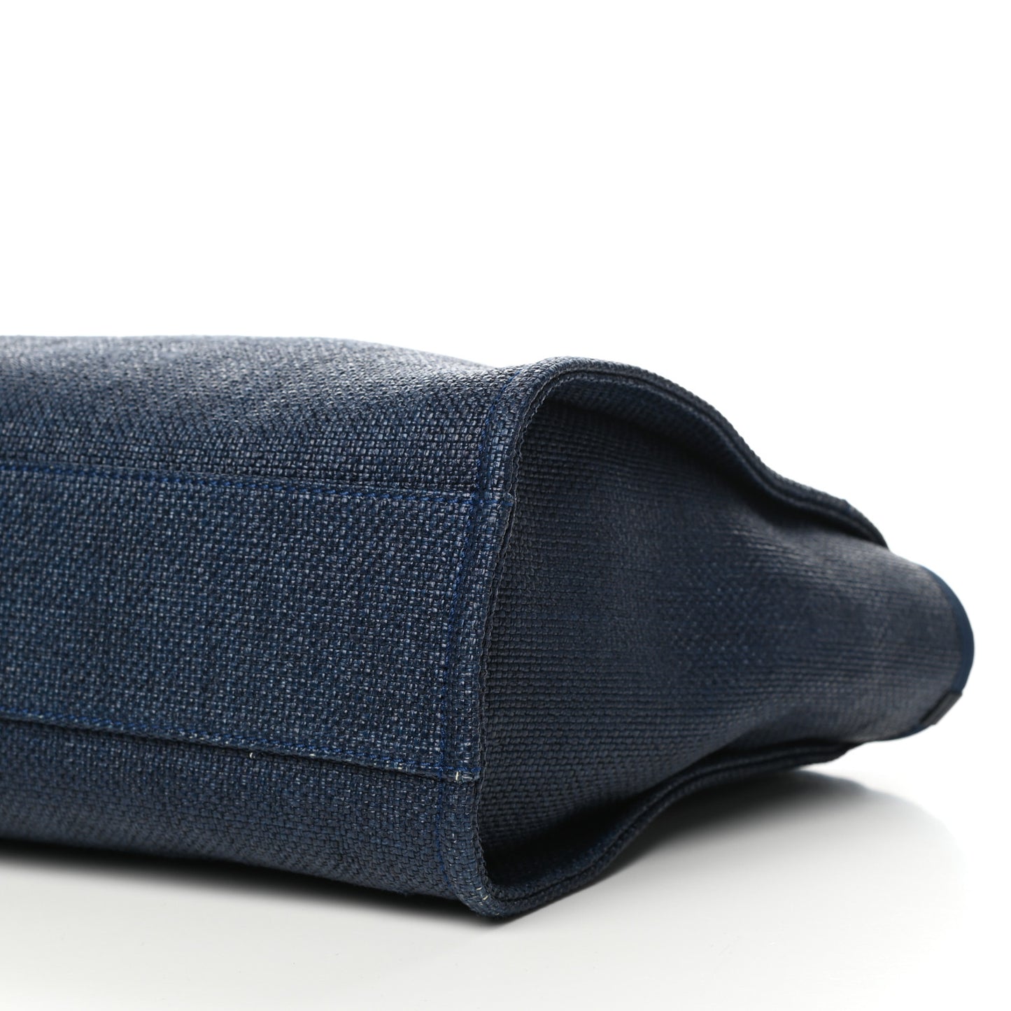 Woven Straw Raffia Small Deauville Tote Blue