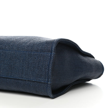 Chanel Woven Straw Raffia Small Deauville Tote Blue 9 of 10