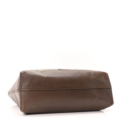 Gucci GG Supreme Monogram Web Ophidia Tote Brown 5 of 11