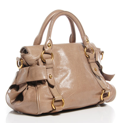 Miu Miu Vitello Lux Mini Bow Bag Cammeo 3 of 8