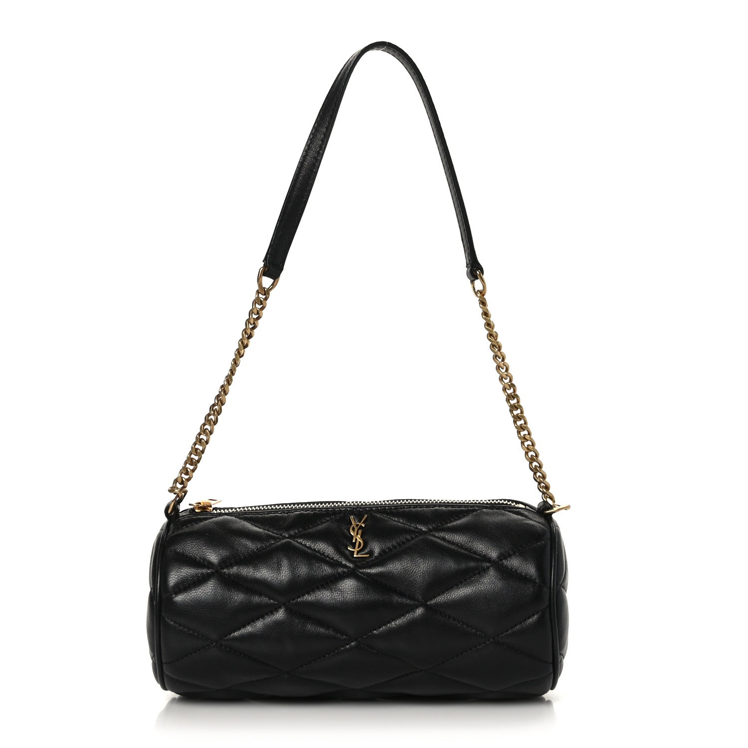 Saint Laurent Lambskin Monogram Mini Sade Tube Bag Black 1217807