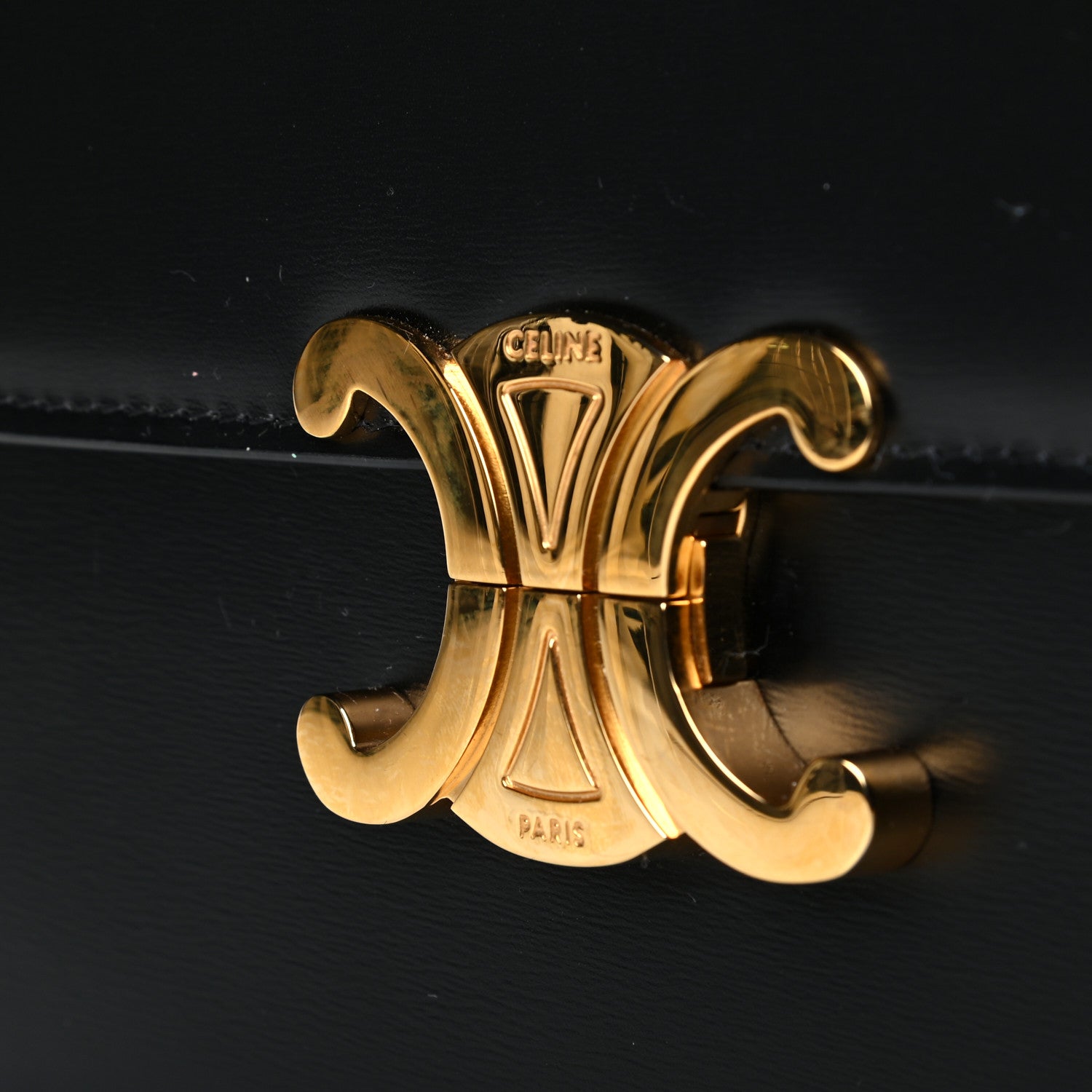 Celine Shiny Calfskin Medium Triomphe Black 6 of 6