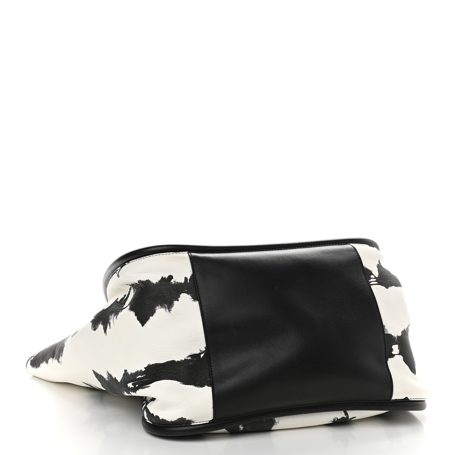 Proenza Schouler Lambskin Tie Dye XL Ruched Tote Optic White Black 5 of 10