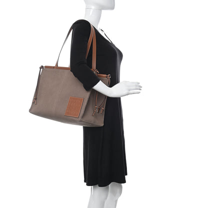 Loewe Canvas Calfskin Cushion Tote Taupe 2 of 15