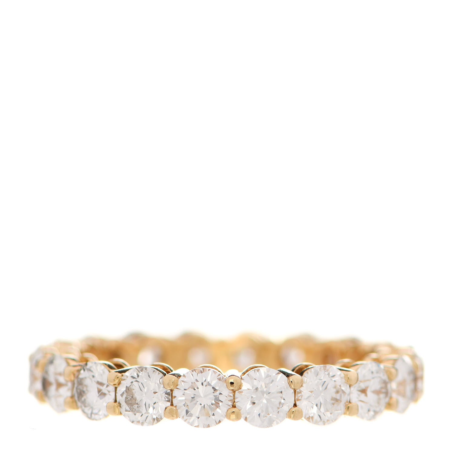 Tiffany 18K Yellow Gold Diamond 3.35ctw 3.5mm Embrace Eternity Band Ring 56 7.75 3 of 5