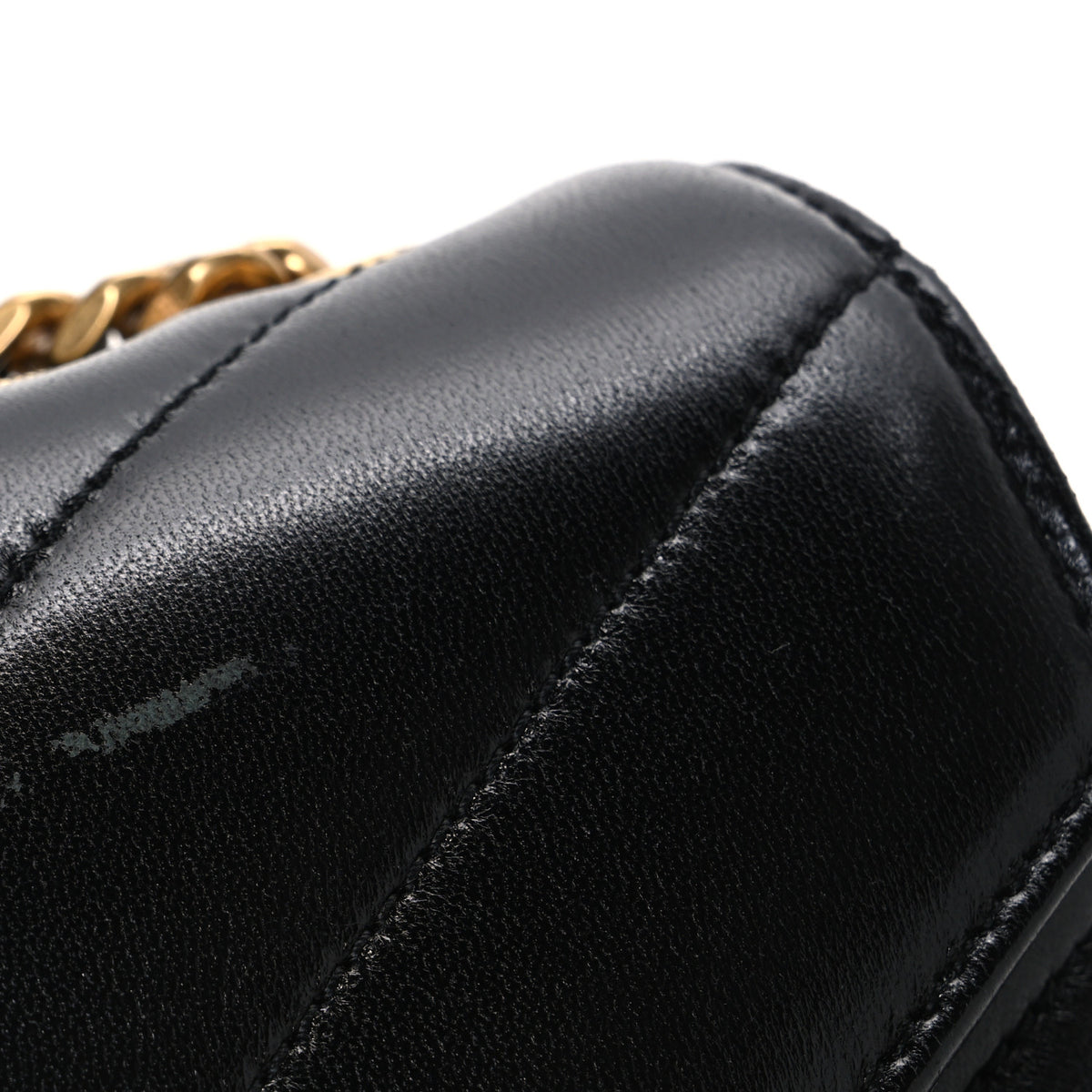Lambskin Chevron Quilted Small Loulou Black
