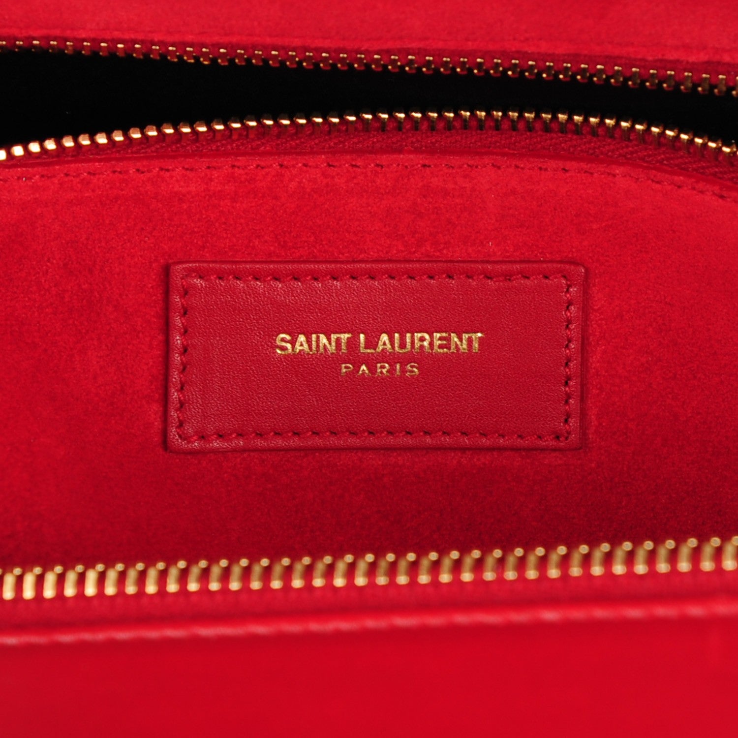 Saint Laurent Calfskin Classic Duffle 12 Bag Red 6 of 7
