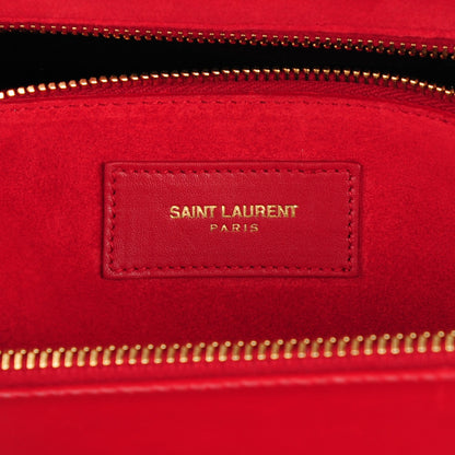 Saint Laurent Calfskin Classic Duffle 12 Bag Red 6 of 7
