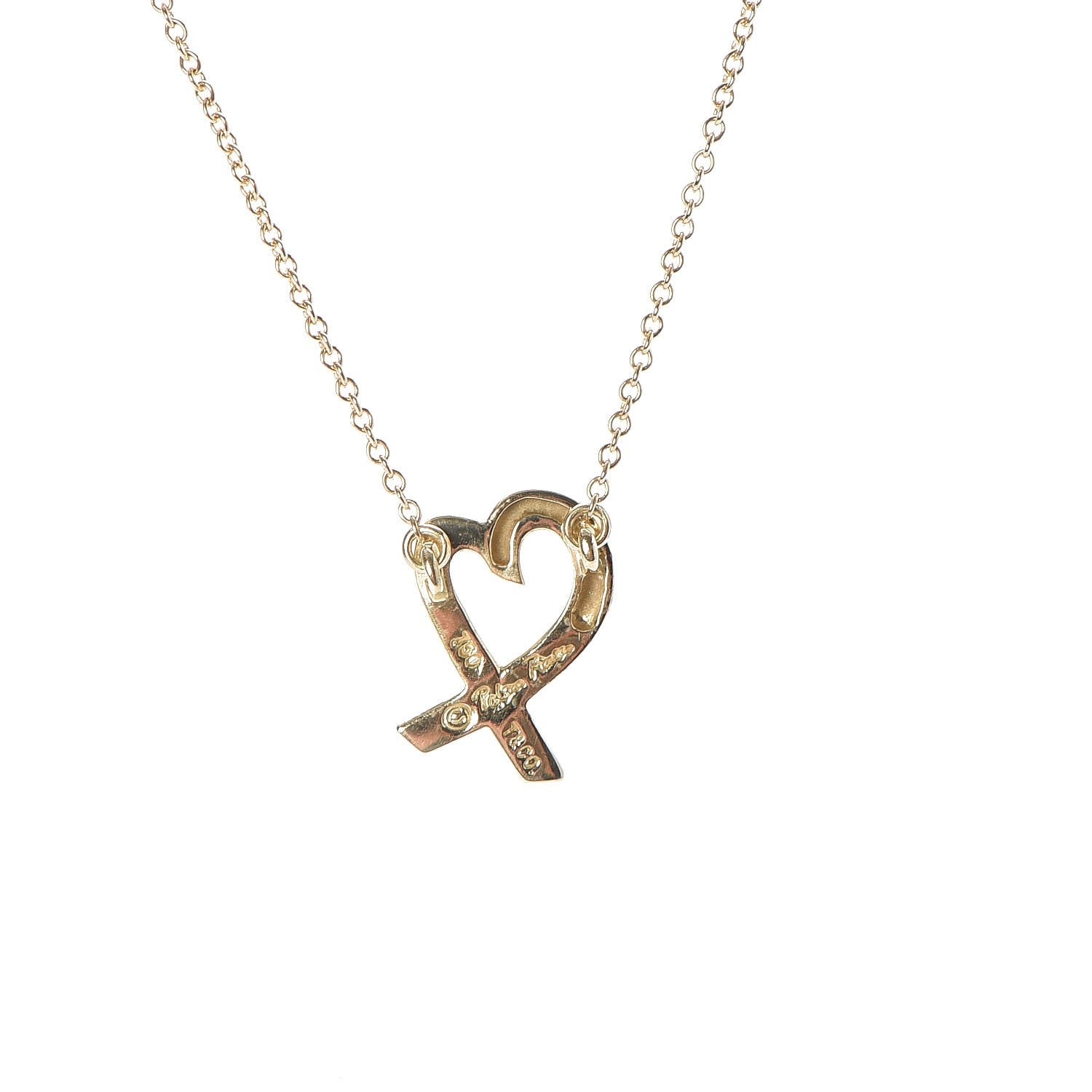 Tiffany 18K Yellow Gold Paloma Picasso Loving Heart Necklace 4 of 6